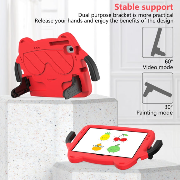 For Lenovo Tab M10 Plus TB-125 2022 Ice Baby EVA Shockproof Hard PC Tablet Case(Red+Black)