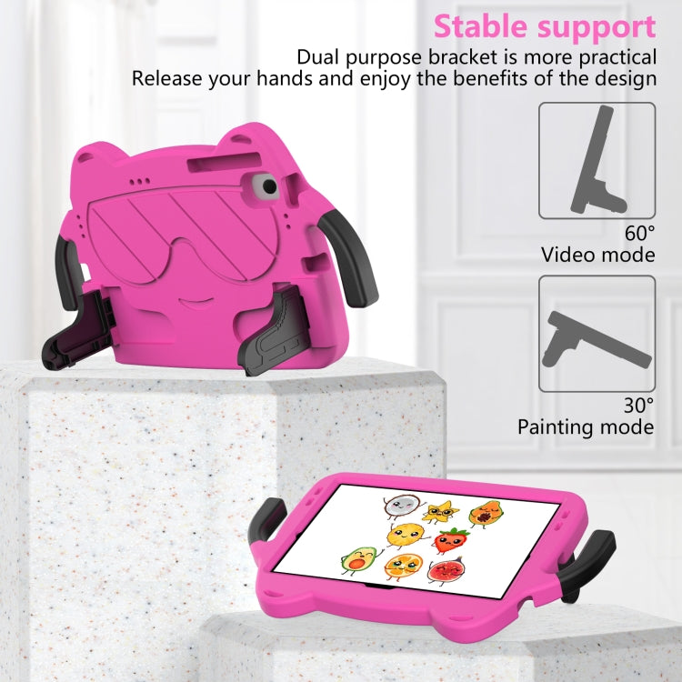 For Lenovo Tab M10 Plus TB-125 2022 Ice Baby EVA Shockproof Hard PC Tablet Case(Rose Red+Black)
