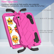 For Lenovo Tab M10 Plus TB-125 2022 Ice Baby EVA Shockproof Hard PC Tablet Case(Rose Red+Black)