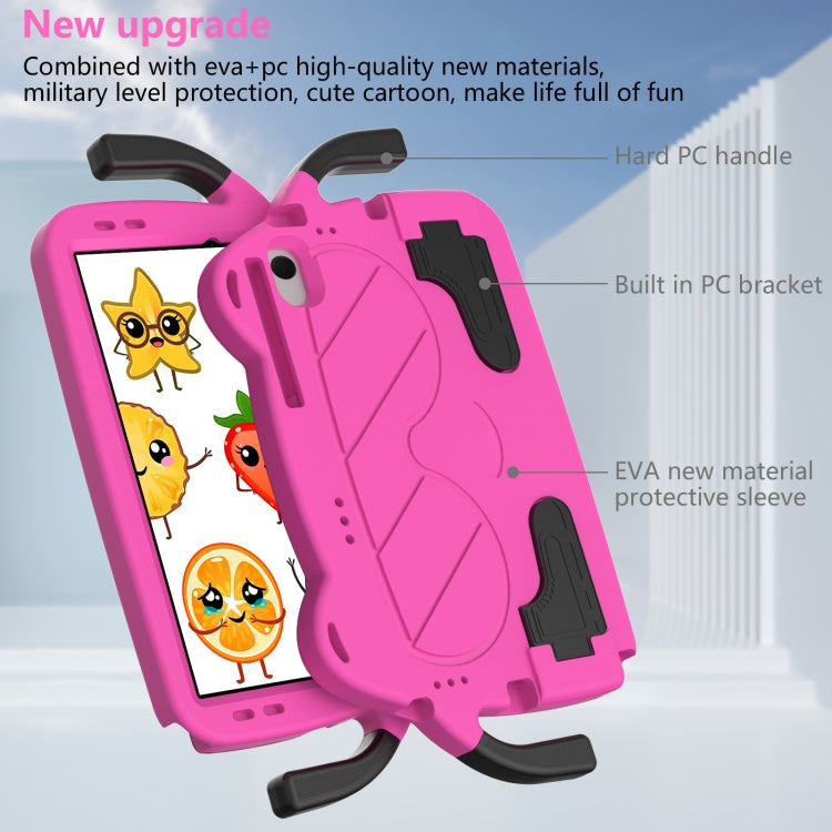 For Lenovo Tab M10 Plus TB-125 2022 Ice Baby EVA Shockproof Hard PC Tablet Case(Rose Red+Black)