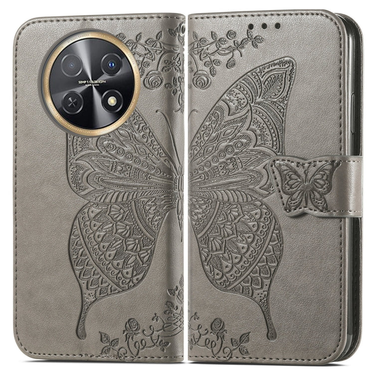 For Huawei Nova Y91 Butterfly Love Flower Embossed Leather Phone Case(Gray) - free shipping - PMC TechLife - Order now!