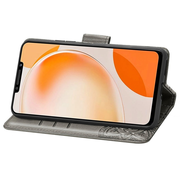 For Huawei Nova Y91 Butterfly Love Flower Embossed Leather Phone Case(Gray) - free shipping - PMC TechLife - Order now!