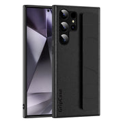 For Samsung Galaxy S25 Ultra 5G Skin Elastic Wrist Grip Back Cover Phone Case(Black)