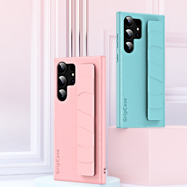 For Samsung Galaxy S22 5G Skin Elastic Wrist Grip Back Cover Phone Case(Black) - free shipping - PMC TechLife - Order now!