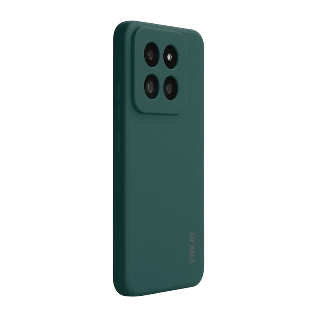 For Xiaomi 14 Pro ENKAY Hat-Prince Liquid Silicone Shockproof Soft Phone Case(Dark Green)