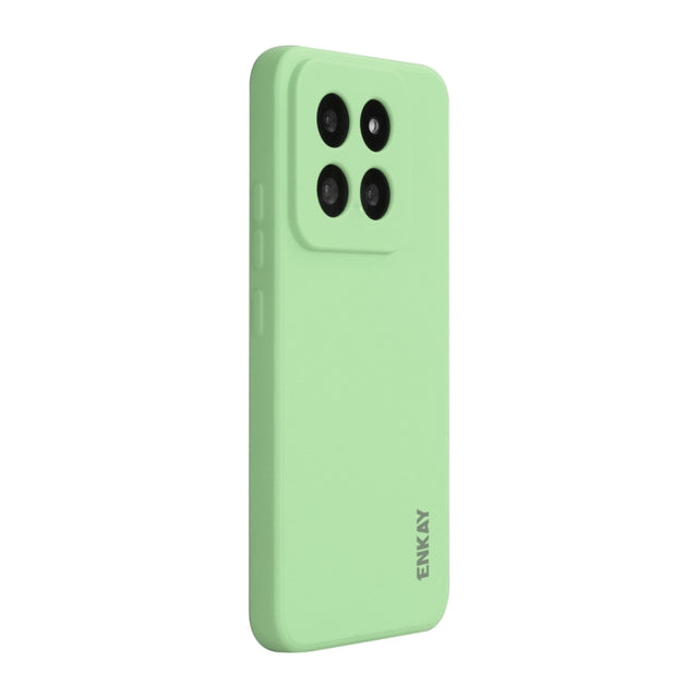 For Xiaomi 14 Pro ENKAY Hat-Prince Liquid Silicone Shockproof Soft Phone Case(Light Green)