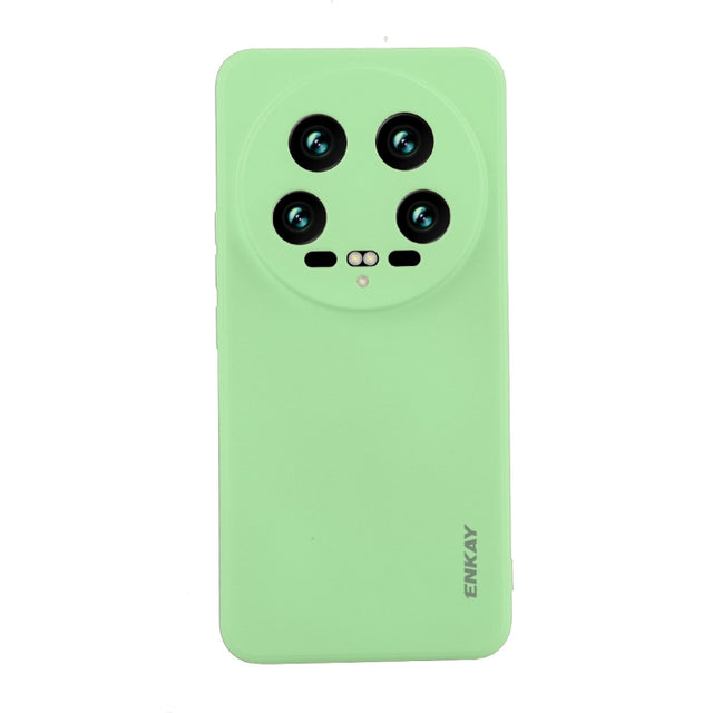 For Xiaomi 14 Ultra ENKAY Hat-Prince Liquid Silicone Shockproof Soft Phone Case(Light Green)