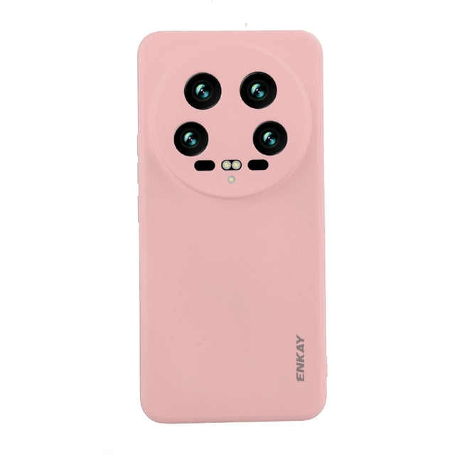 For Xiaomi 14 Ultra ENKAY Hat-Prince Liquid Silicone Shockproof Soft Phone Case(Pink)