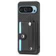 For Google Pixel 9 Wristband Kickstand Card Wallet Back Cover Phone Case with Tool Knife(Black) - Google Cases by PMC TechLife | Online Shopping South Africa | PMC TechLife | Buy Now Pay Later Mobicred
