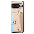 For Google Pixel 9 Pro Wristband Kickstand Card Wallet Back Cover Phone Case with Tool Knife(Khaki) - free shipping - PMC TechLife - Order now!