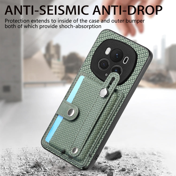 For Honor Magic6 Pro 5G Wristband Kickstand Card Wallet Back Cover Phone Case with Tool Knife(Green) - free shipping - PMC Jewellery - Order now!