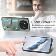 For Honor Magic6 Pro 5G Wristband Kickstand Card Wallet Back Cover Phone Case with Tool Knife(Green)