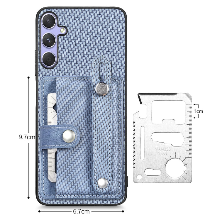 For Samsung Galaxy S25+ 5G Wristband Kickstand Wallet Back Phone Case with Tool Knife(Blue) - Galaxy S25+ 5G Cases by PMC TechLife | Online Shopping South Africa | PMC TechLife | Buy Now Pay Later Mobicred