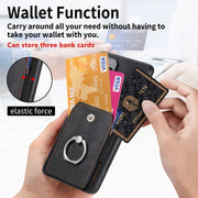 For Samsung Galaxy S25 5G Retro Skin-feel Ring Card Wallet Phone Case(Black)