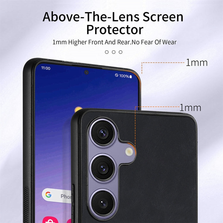 For Samsung Galaxy S25 5G Retro Skin-feel Ring Card Wallet Phone Case(Black)