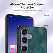 For Samsung Galaxy S25 5G Retro Skin-feel Ring Card Wallet Phone Case(Green)