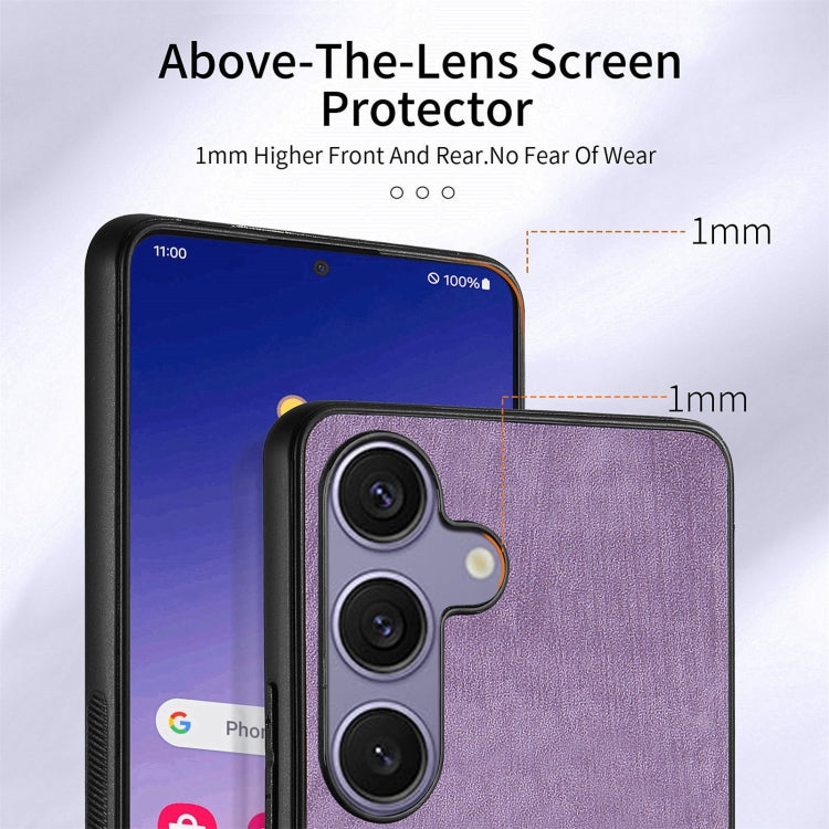 For Samsung Galaxy S25 5G Retro Skin-feel Ring Card Wallet Phone Case(Purple)