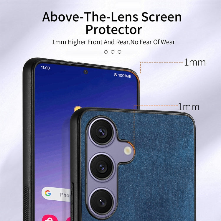 For Samsung Galaxy S25+ 5G Retro Skin-feel Ring Card Wallet Phone Case(Blue) - Galaxy S25+ 5G Cases by PMC Jewellery | Online Shopping South Africa | PMC Jewellery | Buy Now Pay Later Mobicred