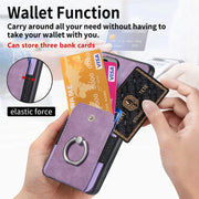 For Samsung Galaxy S25+ 5G Retro Skin-feel Ring Card Wallet Phone Case(Purple)