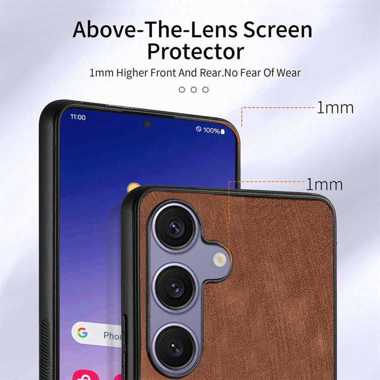 For Samsung Galaxy S25+ 5G Retro Skin-feel Ring Card Wallet Phone Case(Brown)