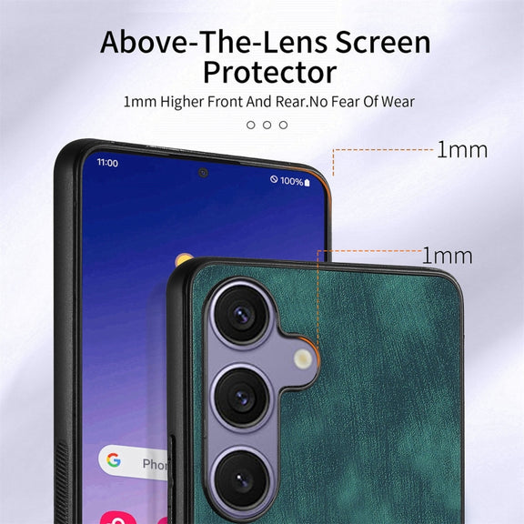 For Samsung Galaxy S25 Ultra 5G Retro Skin-feel Ring Card Wallet Phone Case(Green)