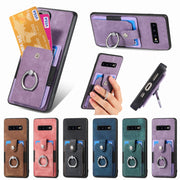 For Samsung Galaxy S25 5G Retro Skin-feel Ring Card Wallet Phone Case(Blue)