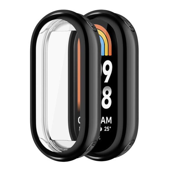 For Xiaomi Mi Band 8 ENKAY Hat-Prince Full Coverage Electroplated Soft TPU Case with Screen Protection(Black)