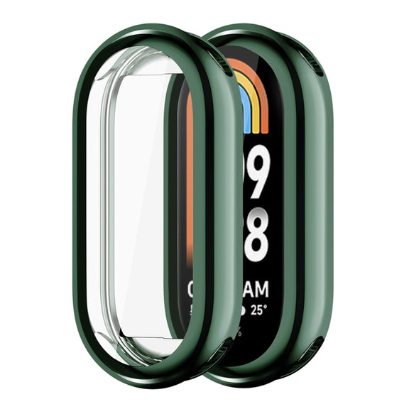 For Xiaomi Mi Band 8 ENKAY Hat-Prince Full Coverage Electroplated Soft TPU Case with Screen Protection(Dark Green)