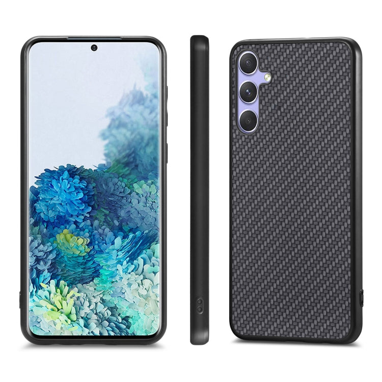 For Samsung Galaxy S25+ 5G Carbon Fiber Texture Leather Back Cover Phone Case(Black) - Galaxy Phone Cases by PMC Jewellery | Online Shopping South Africa | PMC Jewellery | Buy Now Pay Later Mobicred