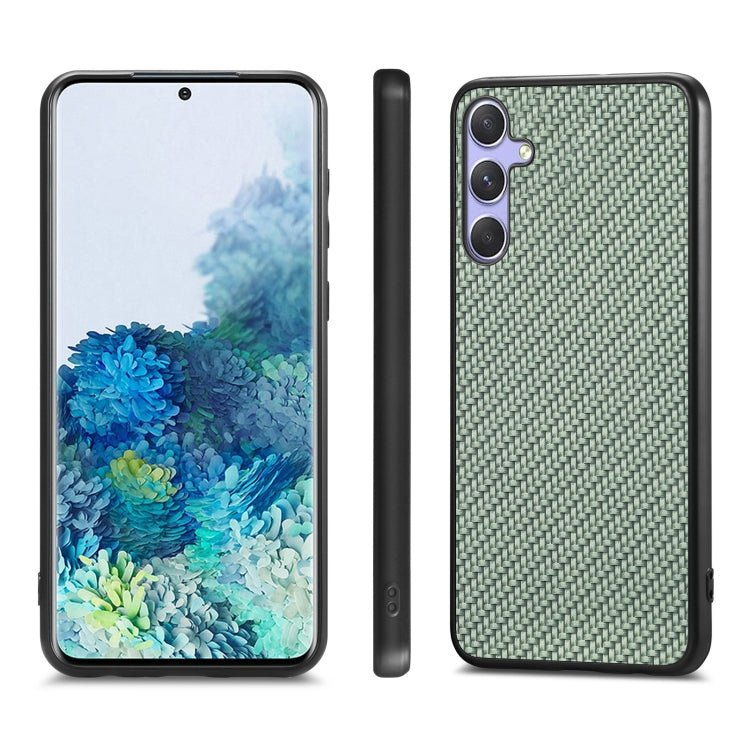 For Samsung Galaxy S25+ 5G Carbon Fiber Texture Leather Back Cover Phone Case(Green) - Galaxy Phone Cases by PMC Jewellery | Online Shopping South Africa | PMC Jewellery | Buy Now Pay Later Mobicred