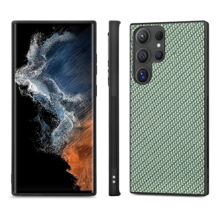 For Samsung Galaxy S25 Ultra 5G Carbon Fiber Texture Leather Back Cover Phone Case(Green) - Galaxy S25 Ultra 5G Cases by PMC Jewellery | Online Shopping South Africa | PMC Jewellery | Buy Now Pay Later Mobicred