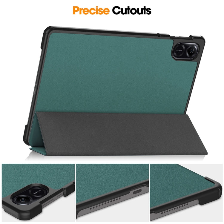 For Honor Pad X8 Pro / X9 11.5 ENKAY Tri-fold Custer Texture Leather Smart Tablet Case(Grey)