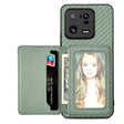 For Xiaomi 13 Pro Carbon Fiber Magnetic Card Bag Phone Case(Green) - Xiaomi Cases by PMC TechLife | Online Shopping South Africa | PMC TechLife | Buy Now Pay Later Mobicred