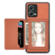 For Redmi Note 12 5G Carbon Fiber Magnetic Card Bag Phone Case(Brown) - Xiaomi Cases by PMC TechLife | Online Shopping South Africa | PMC TechLife | Buy Now Pay Later Mobicred