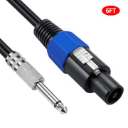 JUNSUNMAY Speakon Male to 6.35mm Male Audio Speaker Adapter Cable with Snap Lock, Length:6FT
