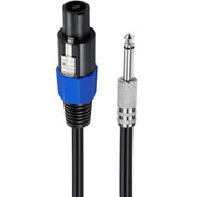 JUNSUNMAY Speakon Male to 6.35mm Male Audio Speaker Adapter Cable with Snap Lock, Length:6FT