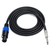 JUNSUNMAY Speakon Male to 6.35mm Male Audio Speaker Adapter Cable with Snap Lock, Length:6FT