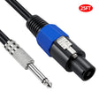 JUNSUNMAY Speakon Male to 6.35mm Male Audio Speaker Adapter Cable with Snap Lock, Length:25FT - free shipping - PMC TechLife - Order now!