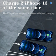 35W PD3.0 USB-C / Type-C Dual Port Charger with 1m Type-C to Type-C Data Cable, US Plug