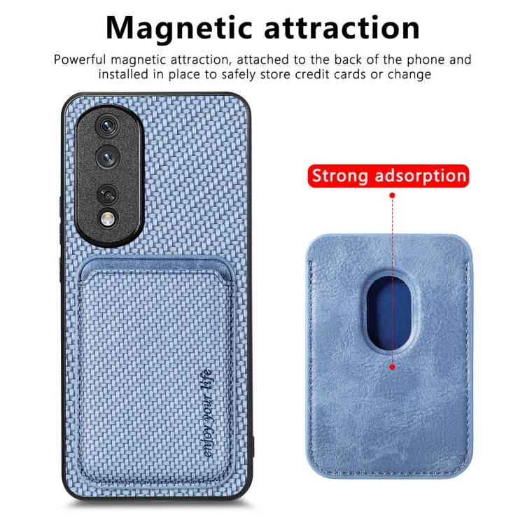 For Honor 80 Pro Carbon Fiber Leather Card Magsafe Phone Case(Blue) - free shipping - PMC TechLife - Order now!