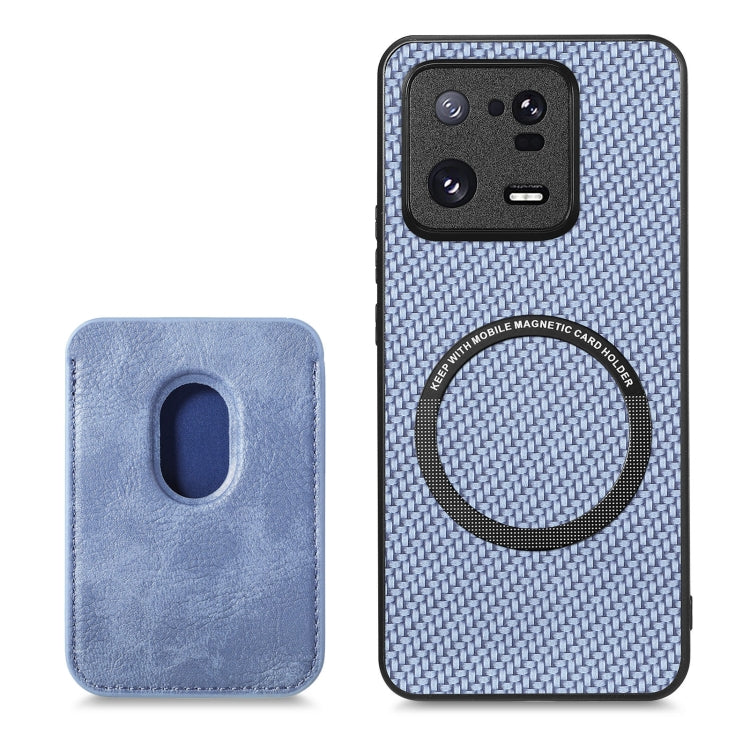 For Xiaomi 13 Pro Carbon Fiber Leather Card Magsafe Phone Case(Blue) - 13 Pro Cases by PMC TechLife | Online Shopping South Africa | PMC TechLife