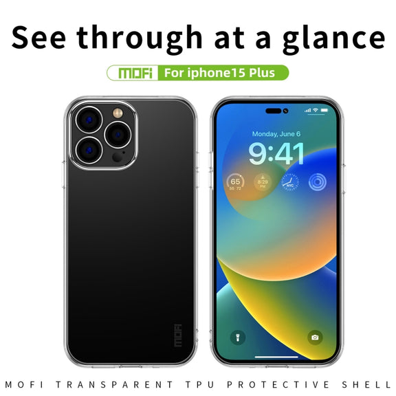For iPhone 15 Plus MOFI Ming Series Ultra-thin TPU Phone Case(Transparent)