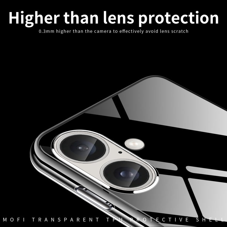 For iPhone 16 Plus MOFI Ming Series Ultra-thin TPU Phone Case(Transparent)