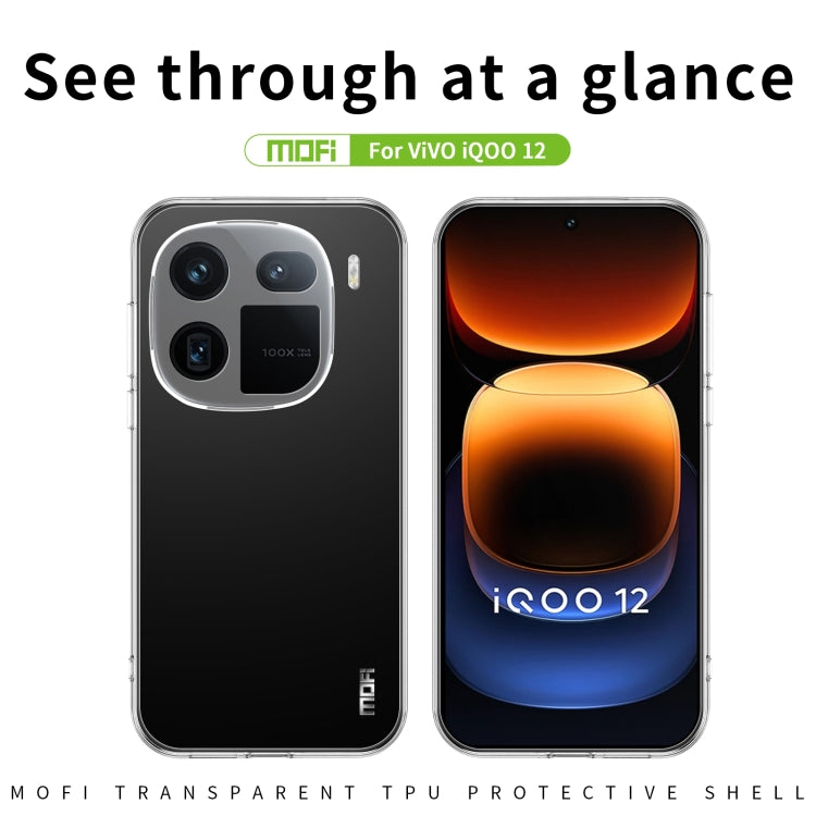 For vivo iQOO 12 MOFI Ming Series Ultra-thin TPU Phone Case(Transparent) - iQOO 12 Cases by MOFI | Online Shopping South Africa | PMC TechLife