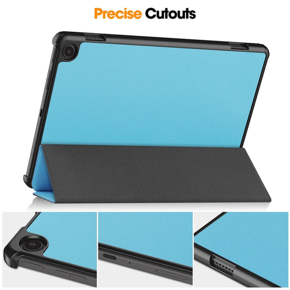For Amazon Fire Max 11 ENKAY Tri-fold Custer Texture Leather Smart Tablet Case(Black)
