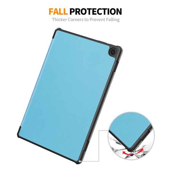 For Amazon Fire Max 11 ENKAY Tri-fold Custer Texture Leather Smart Tablet Case(Grey)
