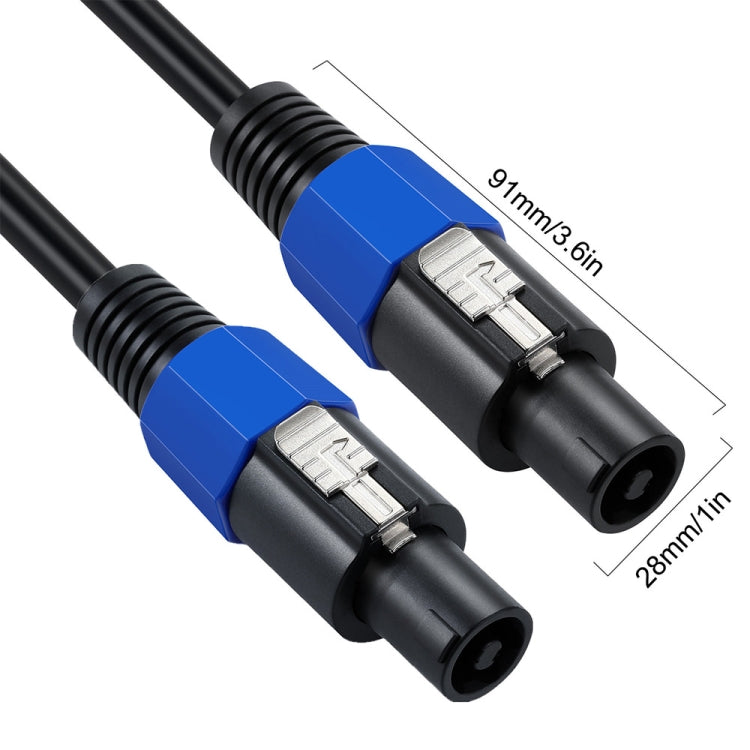 JUNSUNMAY Speakon Male to Speakon Male Audio Speaker Adapter Cable with Snap Lock, Length:25FT - free shipping - PMC Jewellery - Order now!