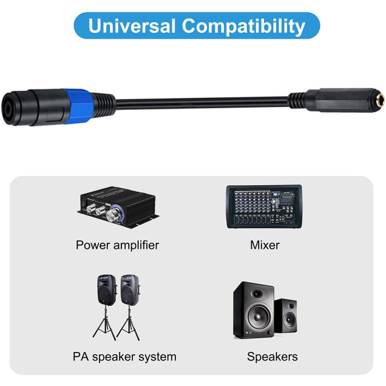JUNSUNMAY Speakon Female to 6.35mm Female Audio Speaker Adapter Cable, Length: 50cm - Microphone Audio Cable & Connector by JUNSUNMAY | Online Shopping South Africa | PMC TechLife | Buy Now Pay Later Mobicred