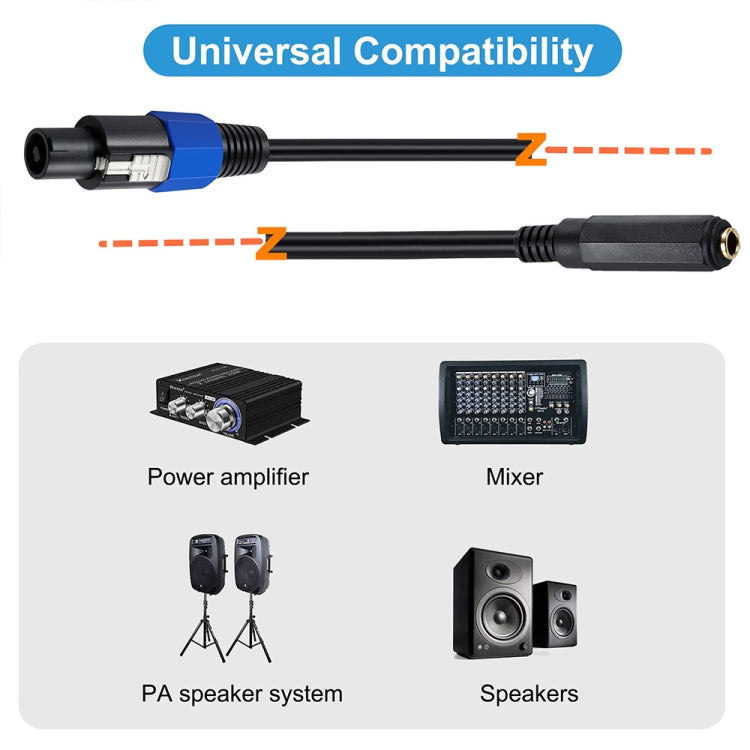 JUNSUNMAY Speakon Male to 6.35mm Female Audio Speaker Adapter Cable with Snap Lock, Length: 50cm - Microphone Audio Cable & Connector by JUNSUNMAY | Online Shopping South Africa | PMC TechLife | Buy Now Pay Later Mobicred