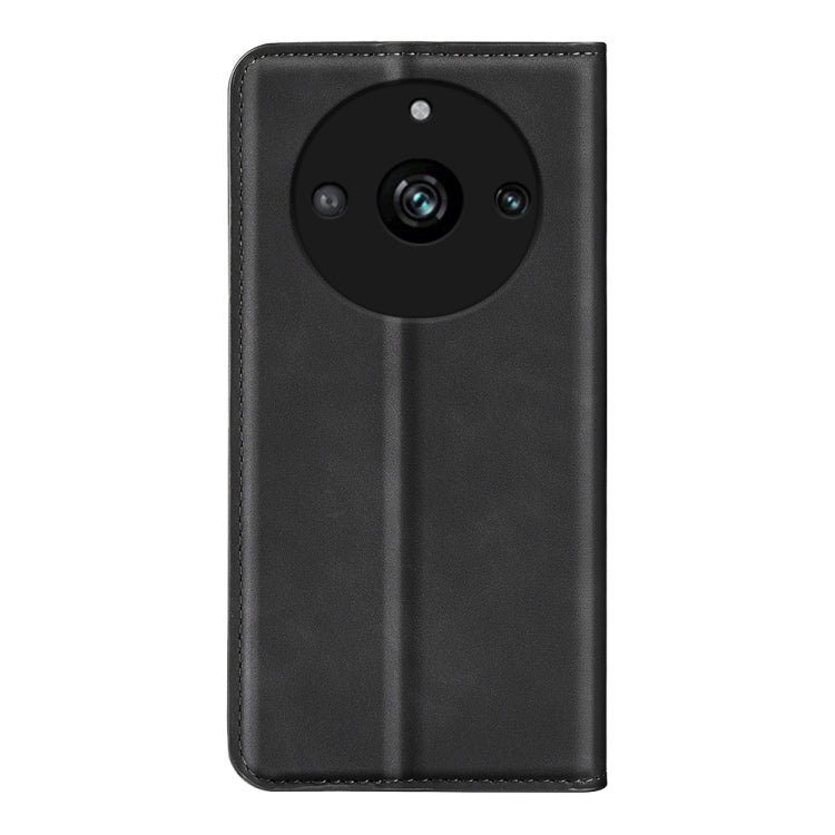 For Realme 11 Pro Retro-skin  Magnetic Suction Leather Phone Case(Black) - OPPO Cases by PMC TechLife | Online Shopping South Africa | PMC TechLife | Buy Now Pay Later Mobicred